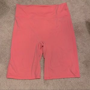 Fabletics Pink high waisted bike shorts